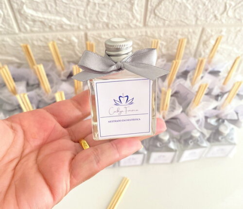 Lembrancinha corporativa Aromatizador 50ml Vidro com Tag