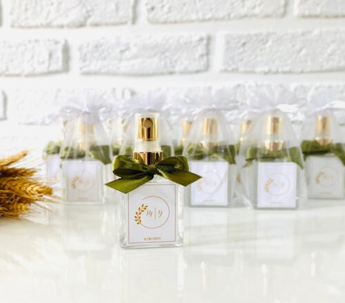 Lembrancinha Casamento Home Spray Vidro 50ml verde oliva
