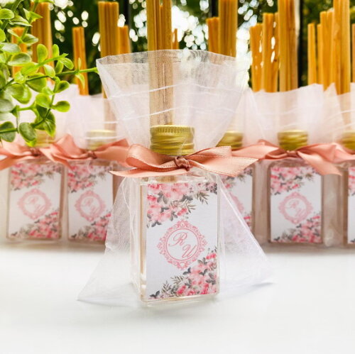Lembrancinha de Casamento Aromatizador 30ml Vidro Rosa