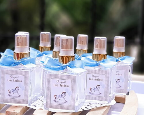 Lembrancinha Home Spray 50ml Vidro Cavalinho de Balanço