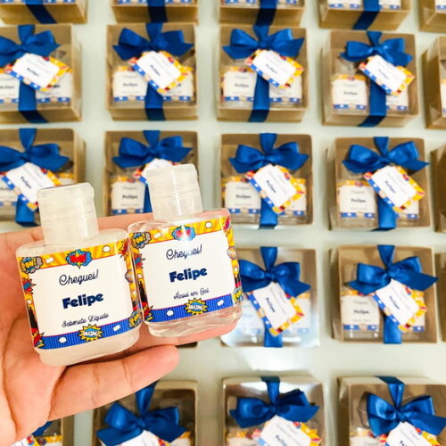 Lembrancinha Maternidade Kit Higiene na Caixa Super Heróis