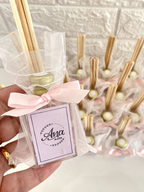 Lembrancinha 15 Anos Aromatizador 30ml Vidro rosa