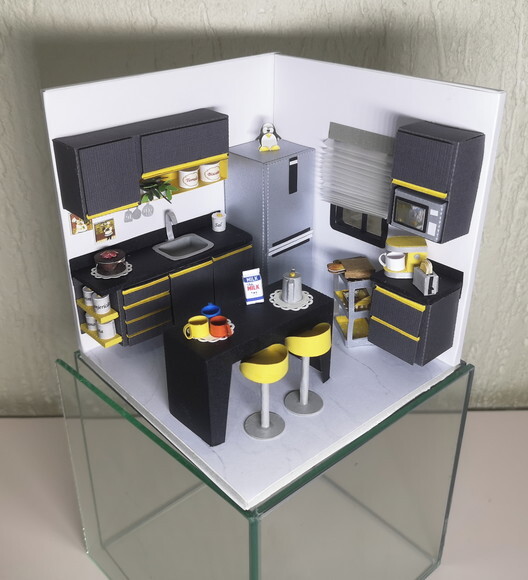 Cenário em Miniatura - Roombox - Cozinha 2