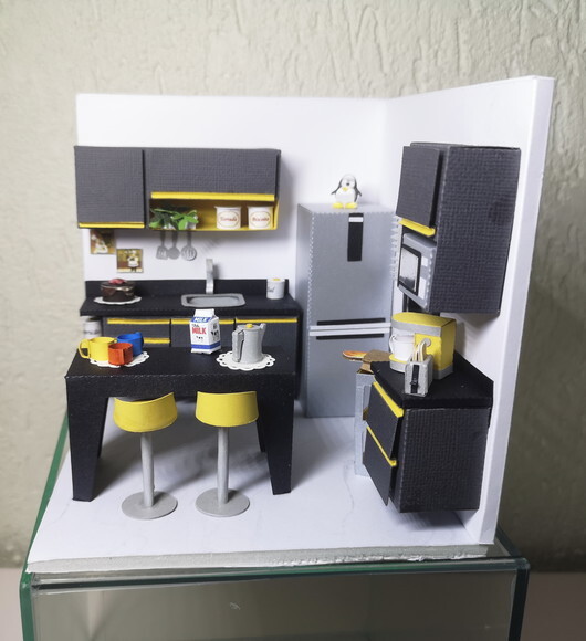Cenário em Miniatura - Roombox - Cozinha 2