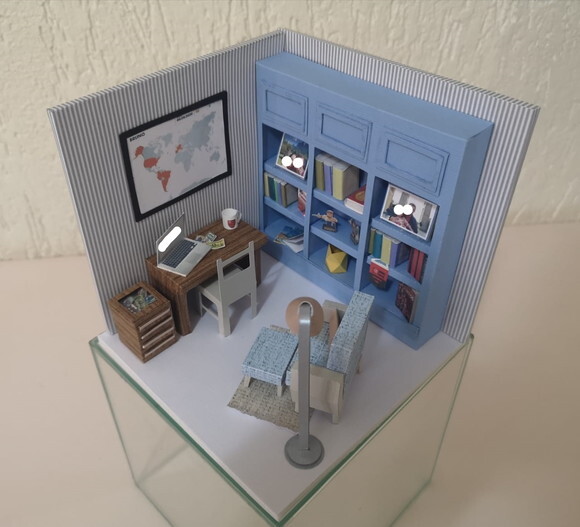 Miniatura de Cenário - Roombox - Biblioteca