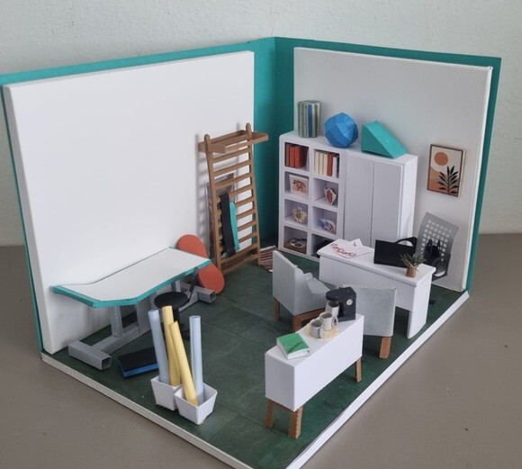Miniatura de Cenário - Roombox - Consultório de Fisioterapia