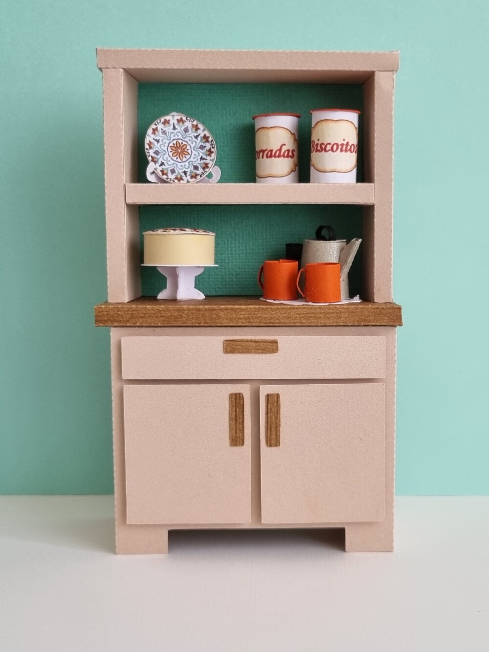 Quadro Cenário em Miniatura - Espaço Gourmet  2, com vidro