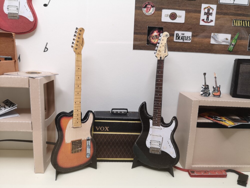 Quadro Cenário em Miniatura - Estúdio de Música