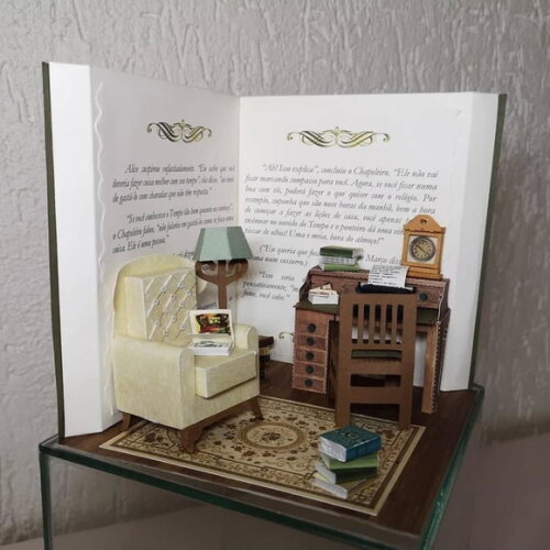 Miniatura de Cenário - Roombox - Sala de Leitura