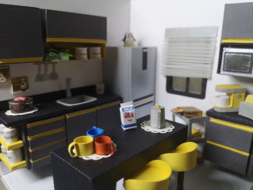 Cenário em Miniatura - Roombox - Cozinha 2