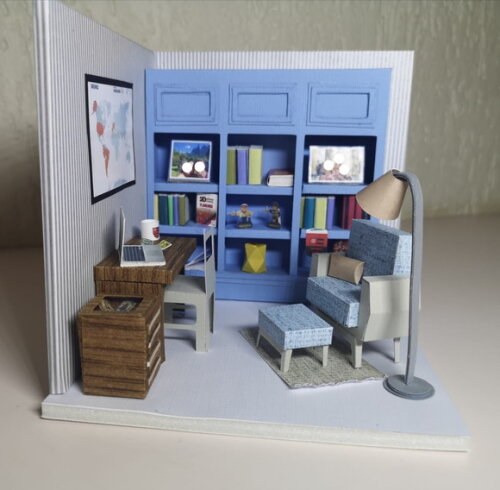 Miniatura de Cenário - Roombox - Biblioteca