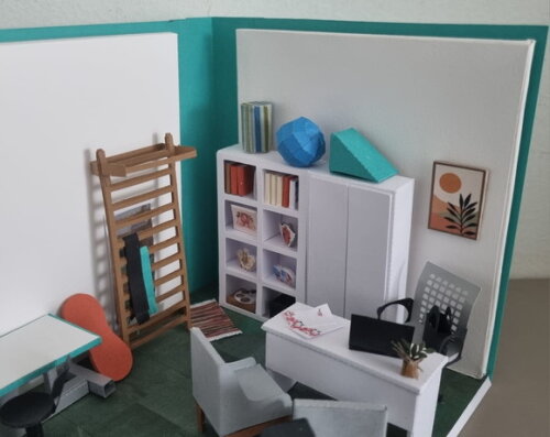 Miniatura de Cenário - Roombox - Consultório de Fisioterapia