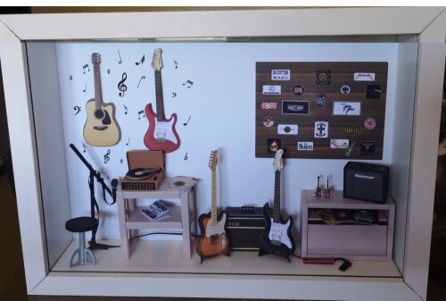 Quadro Cenário em Miniatura - Estúdio de Música