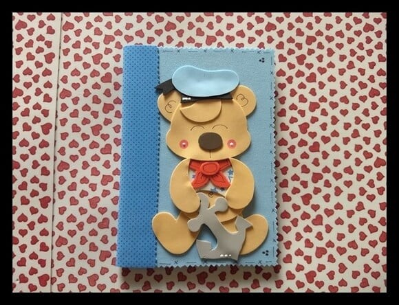 Caderno pequeno decorado ursinho marinheiro
