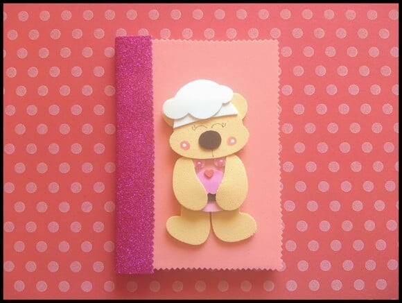 Caderno pequeno ursinha master chef