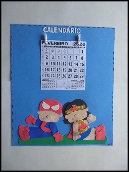 Cartaz calendário super heróis