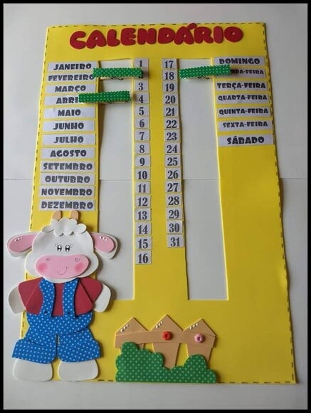 Cartaz calendário tema fazendinha