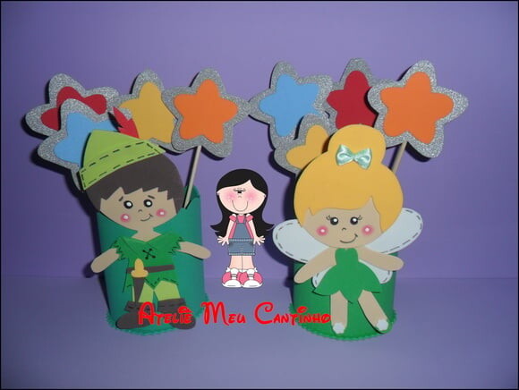 Centro de mesa sininho e peter pan