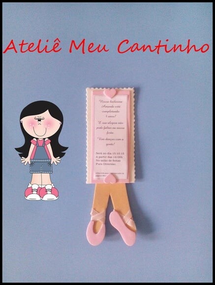 Convite aniversário tema bailarina