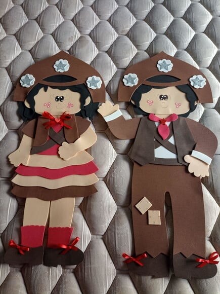 Decoração Menino e Menina do Sertão com 64 cm de Altura Cada