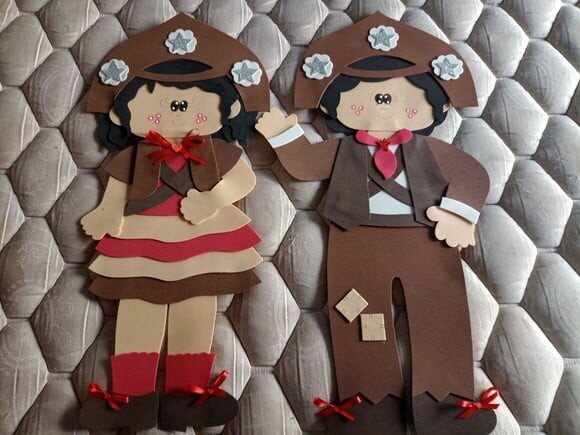 Decoração Menino e Menina do Sertão com 64 cm de Altura Cada