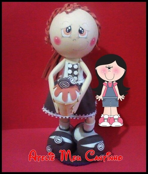 Fofucha cupcake chocolate 3d