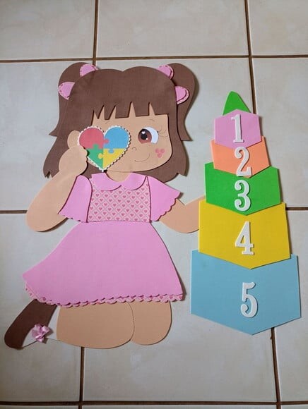 Kit 5 Crianças para Painel com 55 cm Cada
