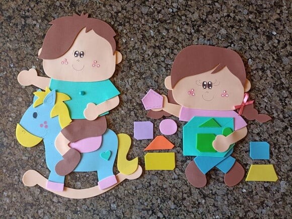Kit 6 Crianças de 35 cm Cada para Painel