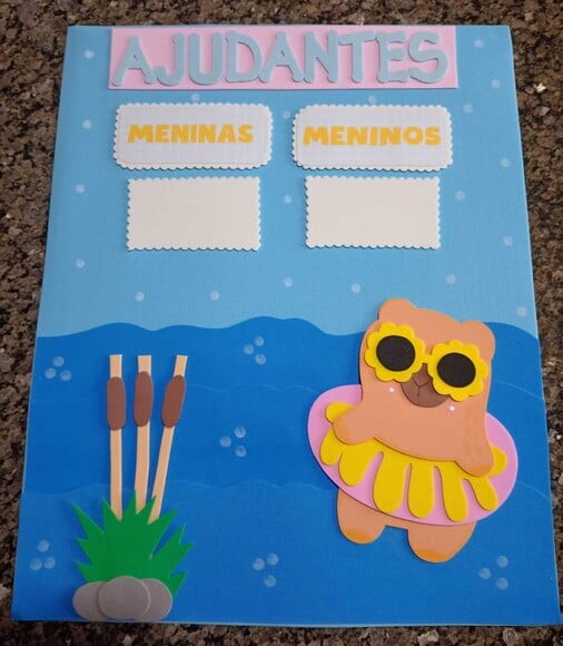 Kit Decoração Sala de Aula com 8 Cartazes Capivaras