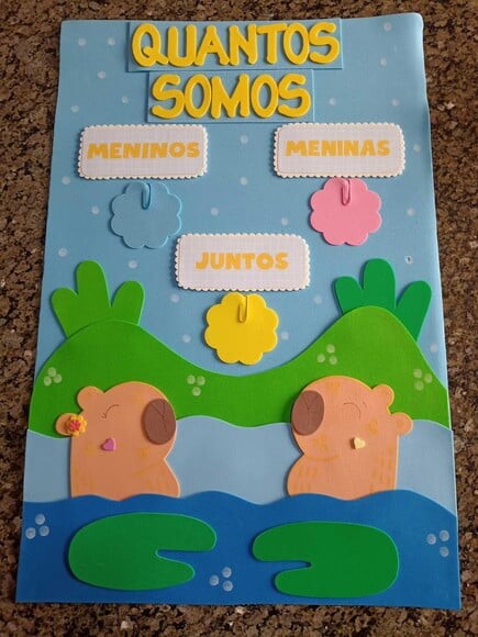 Kit Decoração Sala de Aula com 8 Cartazes Capivaras