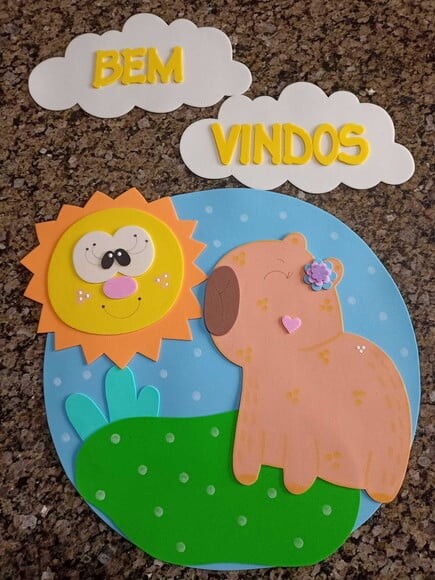 Kit Decoração Sala de Aula com 8 Cartazes Capivaras
