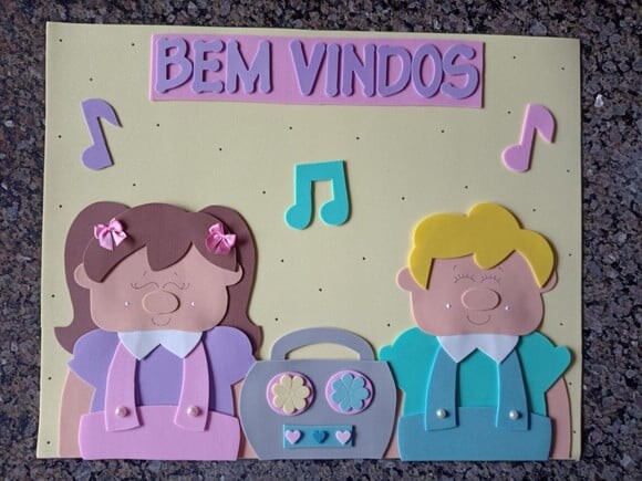 Kit Decoração Sala de Aula Musical com 7 Cartazes