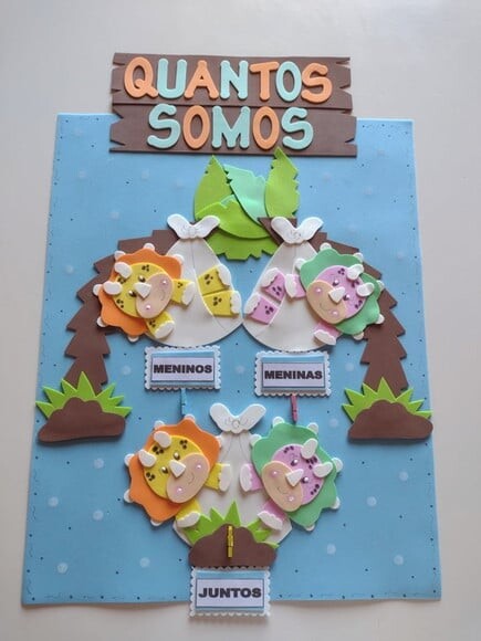 Kit Decoração Sala de Aula Tema Dinossauros e Crianças