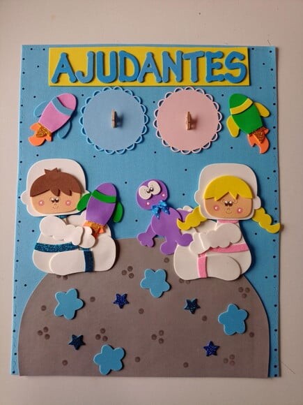 Kit Sala de Aula Astronauta com 5 Cartazes