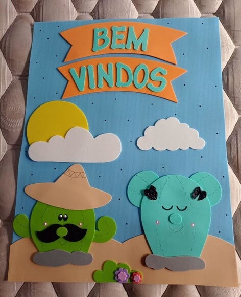 Kit Sala de Aula Tema Cactus com 6 Cartazes