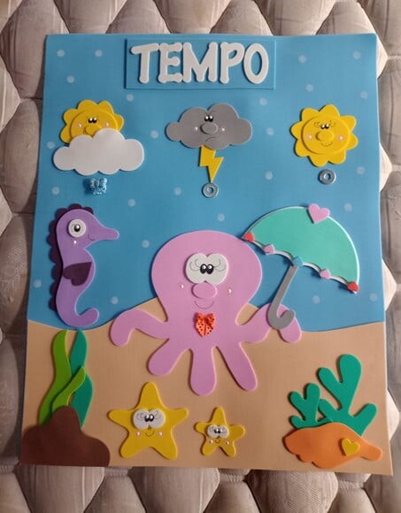 Kit Sala de Aula Tema Fundo do Mar com 7 Cartazes