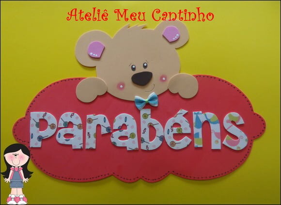 Painel parabéns ursinho