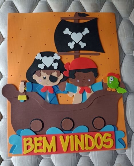 Placa de Porta Tema Piratas