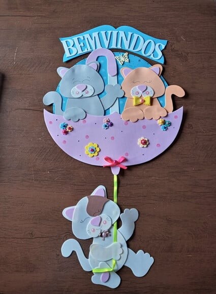 Placa de porta tema gatinhos