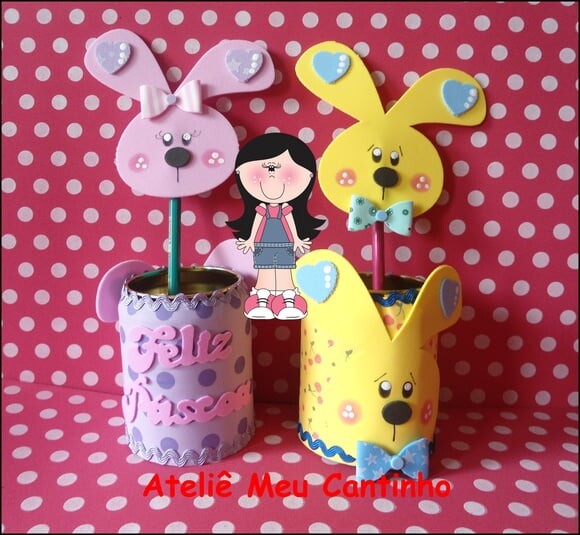 Porta doces e ponteira coelhinho