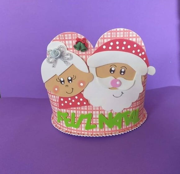 Porta panetone casal noel