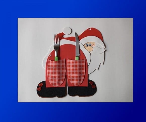 Porta talheres papai noel