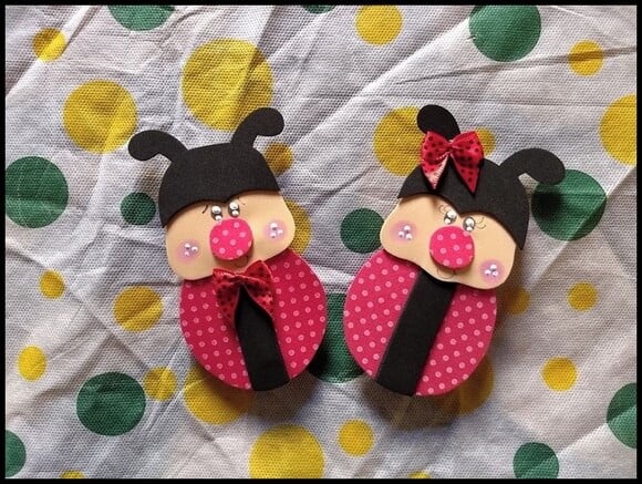 Pregadores decorados joaninhas