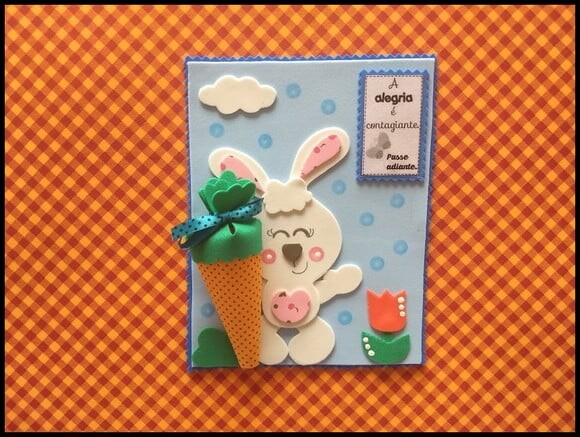 Quadrinho porta doces coelhinho