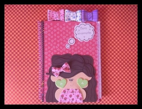 Caderno Grande Decorado Bons Pensamentos