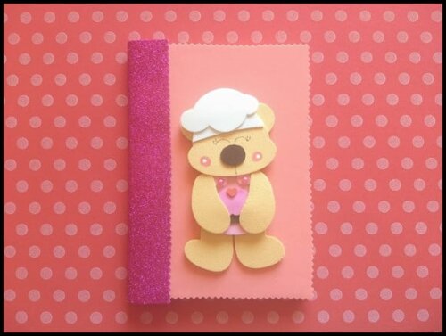 Caderno pequeno ursinha master chef