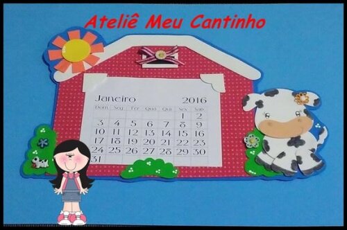 Calendário tema fazendinha