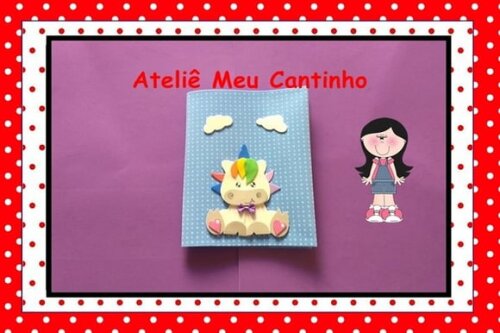 Capa de caderno unicórnio