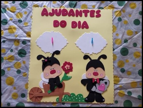 Cartaz ajudantes do dia joaninha