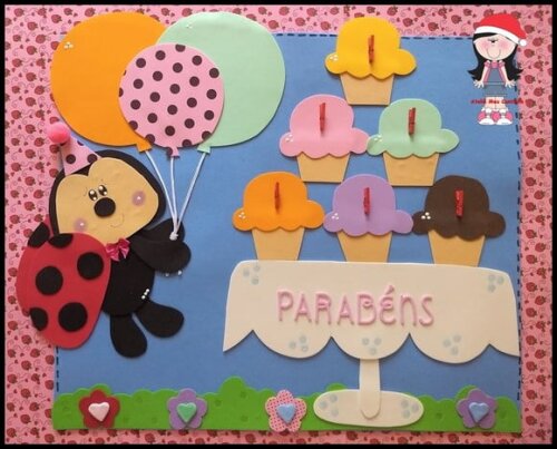 Cartaz aniversariante joaninha
